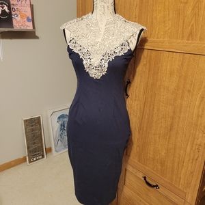 Sexy lace collar bodycon dress